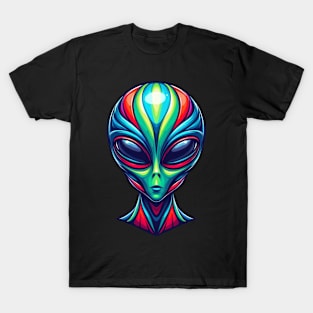 Colorful alien head T-Shirt